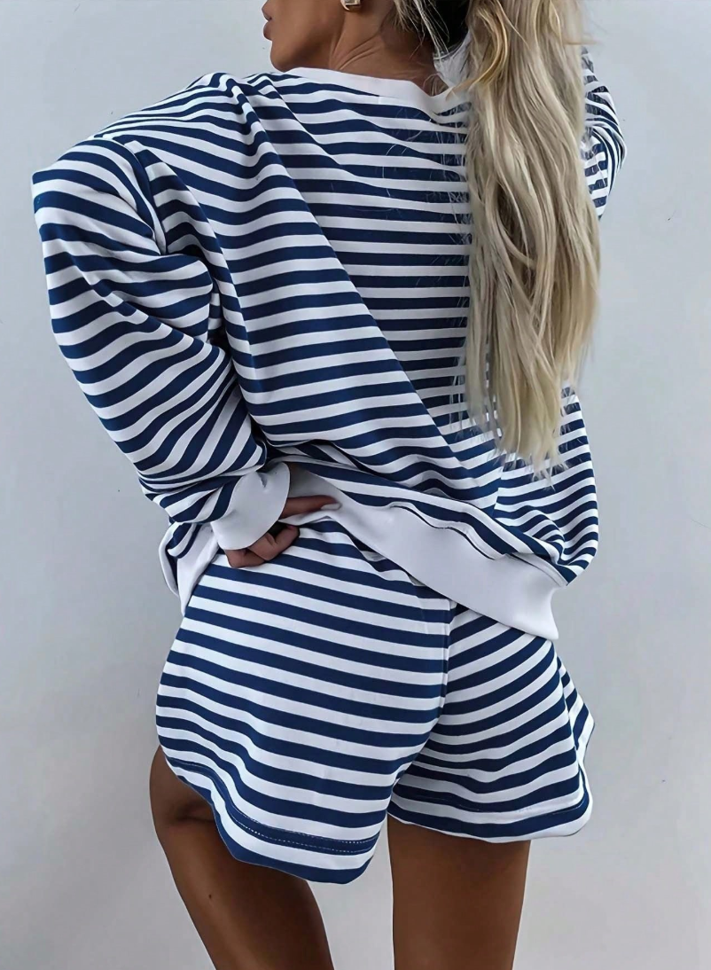 2-Piece Women's Classic Striped Pajama Set, Long-Sleeved